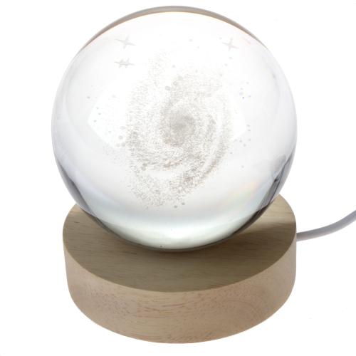 Křišťálová koule LED na podstavci 10cm hvězdy - DKDEK23019