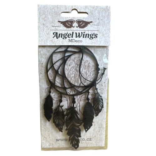 Dřevěná vůně 17x8cm angel wings černá - Lapač snů