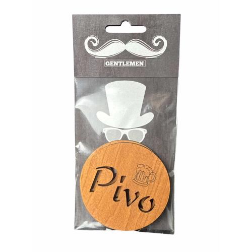 Dřevěné podtácky s/2ks 7cm - Pivo