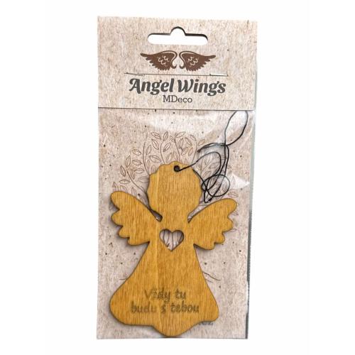 Dřevěná vůně 17x8cm angel wings - Anděl vždy tu budu s tebou